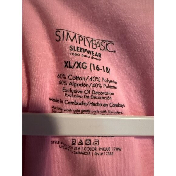 Simply Basic Sleepwear Set Women’s XL 16-18 Pink mean girls Cozy Loungewear - Picture 3 of 5